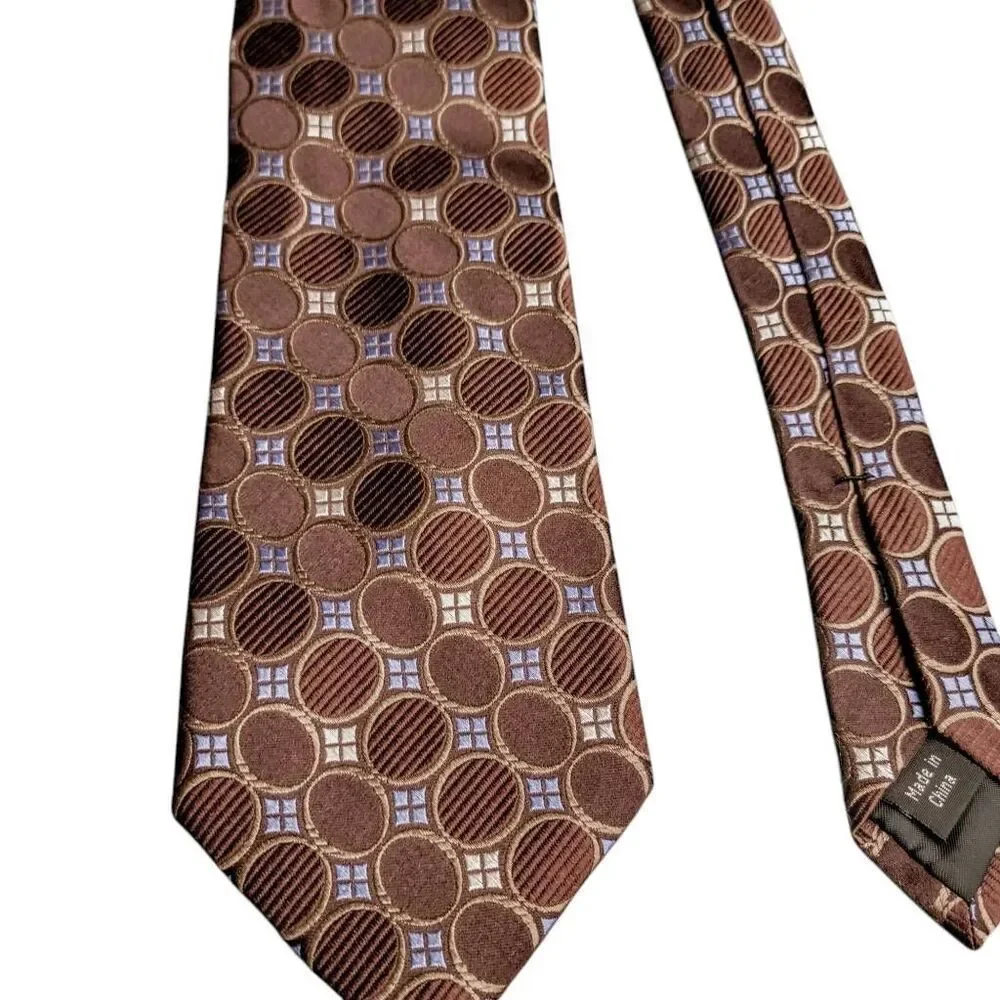Tie Michael Kors Brown & Blue Silk Professional Business Career Preppy Necktie